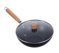 HLRTBCN Mini couvercle de wok de fer à friture non enrobée poêle à frire pour la cuisine à la maison de style chinois polyvalent Aqiong