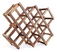 HLRTBCN Rack de Rack de vin, Porte-Bouteille en Bois 10 Bouteilles Porte-Bouteille Barre d'affichage étagère de Pliage en Bois d'organisateur Porte-Monnaie Gift (Couleur: café) nécessaire Aqiong