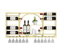 HLRTBCN Rackwinewine Rack-Bar Shelves Murd avec Porte-vin en Verre à vin Suspendu étagère d'alcool Mini-Bar Mini-Bar à vin pour Les Bouteilles de vin étagères en Verre Aqiong