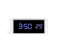 HLRTBCN Thermomètre d'alarme à LED Thermomètre Mural numérique avec Secondes pour Les Seniors pour Les combustibles Lourds Adultes, Mots Bleus Aqiong