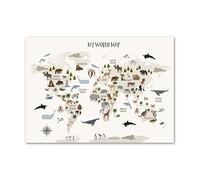 HLSHOE Système Solaire océan Animaux Alphabet Chiffres Nordique Affiches et Impressions Mur Art Toile Peinture Photos for bébé Enfants Chambre décor (Color : 8, Size : 50X70 cm No Framed)