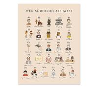 HLSHOE Toile d'art mural avec lettres de l'alphabet Wes Anderson, peintures, affiche imprimée, images murales, décoration de la maison, salon (Color : 1, Size : 30x40 cm no frame)