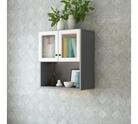 Hltdzer Armoire à Pharmacie Murale avec Portes en Verre, Rangement Suspendu pour Salle de Bain et Cuisine, Armoire Médicament avec Étagère Ouverte(Black,60 * 30 * 65cm/23.6 * 11.8 * 25.6in)