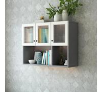 Hltdzer Armoire à Pharmacie Murale avec Portes en Verre, Rangement Suspendu pour Salle de Bain et Cuisine, Armoire Médicament avec Étagère Ouverte(Black,90 * 30 * 65cm/35.4 * 11.8 * 25.6in)