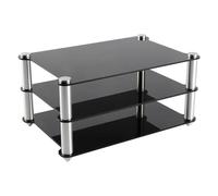 Hltdzer Armoire Rangement pour Routeur WiFi Tour Audio avec Étagères Réglables Mini Support Médiatique en Acrylique AV Armoire Stéréo AV pour Salon, Studio Ou Salle Jeux(Black)