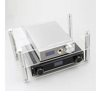 Hltdzer Armoire Rangement pour Routeur WiFi Tour Audio avec Étagères Réglables Mini Support Médiatique en Acrylique AV Armoire Stéréo AV pour Salon, Studio Ou Salle Jeux(Clear)