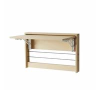 Hltdzer Bureau D’Ordinateur Pliable Fixé Au Mur en Bois, Bureau Mural Pliable Flottant, Plan de Travail Suspendu pour Petits Espaces, Bar(Beige,63 * 41.5cm/24.8 * 16.3in)