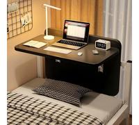 Hltdzer Bureau Pliant Mural en Bois avec Support Robuste, Table Informatique Flottante Gain de Place, Poste de Travail Pliant pour Bureau, Chambre, Angles(D,80cm/31.5in)