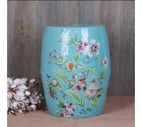 Hltdzer Chinoiserie Décoration Tabouret Jardin Creux Décoratif en Céramique Tabouret Tambour en Céramique Ronde Chinoise Émaillée Peint la Main avec des Fleurs et des Papillons(A)