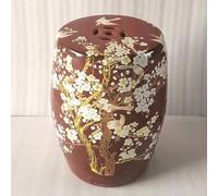 Hltdzer Chinoiserie Décoration Tabouret Jardin Creux Décoratif en Céramique Tabouret Tambour en Céramique Ronde Chinoise Émaillée Peint la Main avec des Fleurs et des Papillons(I)