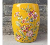 Hltdzer Chinoiserie Décoration Tabouret Jardin Creux Décoratif en Céramique Tabouret Tambour en Céramique Ronde Chinoise Émaillée Peint la Main avec des Fleurs et des Papillons(I1)