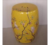 Hltdzer Chinoiserie Décoration Tabouret Jardin Creux Décoratif en Céramique Tabouret Tambour en Céramique Ronde Chinoise Émaillée Peint la Main avec des Fleurs et des Papillons(F1)