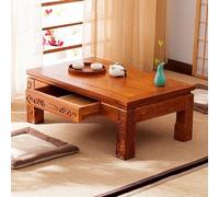 Hltdzer Japonaise Tatami Bois Table Basse avec Tiroirs Polyvalente Bois Massif Table Basse Japonaise pour Salon Salle À Manger Côté Table D'extrémité(Rose Color,120 * 60 * 30cm/47.2 * 23.6 * 11.8in)