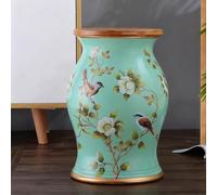 Hltdzer Rond Décoratif Tabouret Tambour en Céramique pour Jardin Style Chinois Tabouret Émail Peint la Main avec Fleurs Papillons Assise avec Rangement L'Intérieur Terrasse(B)
