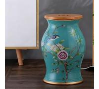 Hltdzer Rond Décoratif Tabouret Tambour en Céramique pour Jardin Style Chinois Tabouret Émail Peint la Main avec Fleurs Papillons Assise avec Rangement L'Intérieur Terrasse(R)