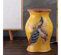 Hltdzer Rond Décoratif Tabouret Tambour en Céramique pour Jardin Style Chinois Tabouret Émail Peint la Main avec Fleurs Papillons Assise avec Rangement L'Intérieur Terrasse(N)