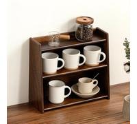 Hltdzer Support de Présentation pour Mugs en Bois Massif Avec Tiroir, Rangement de Comptoir pour Tasses À Thé Avec Étagère Ouverte, Porte-Tasses pour Maison(40 * 15.5 * 35cm/15.7 * 6.1 * 13.8in)