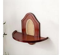 Hltdzer Support mural en bambou pour figurines de Bouddha - Peu encombrant - Table de prières et de méditation pour petits espaces - Support de prière zen (couleur bois de rose, 45 cm)