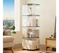 Hltdzer Transparent Feuille D'Acrylique Multi-Couches Rotative À 360° Bibliothèque Debout Affichage de Livres Rangement Bibliothèque pour Petit Espace, Salon(B,122CM/48IN)