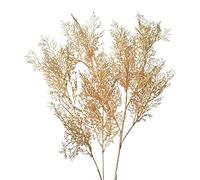 HLTER Lot de 3 branches de feuilles artificielles dorées de 90 cm de long - Tiges de fleurs à paillettes - Planches d'arbre, arrangements floraux