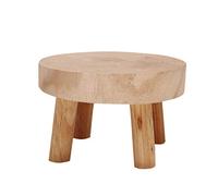 HLTER Mini tabouret en bois, support de présentation rond en bois vintage pour pot de fleurs de jardin, étagère de plantes en pot pour intérieur et extérieur