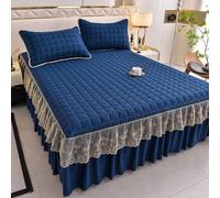 HLTQL Cache Sommier 180x200 Jupe De Lit avec De La Dentelle Cache-Sommiers AntidéRapant Cache Sommier avec Ourlet éLastique (#8,150x200cm)