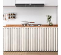 HLTQL Foldable Sink Curtain Kitchen Cupboard Hideaway Curtain Under Counter Curtain for Kitchen Cabinet Curtains Short Kitchen Curtains (#3,W60xH50cm)