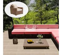 HLTQL Housse Coussin Salon De Jardin Exterieur Housse Assise Salon De Jardin ImperméAbles avec Fermeture éClair Et Anti-PoussièRe - pour Terrasse, Jardin, Cour(#21,60x55x10cm)