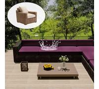 HLTQL Housse Coussin Salon De Jardin Exterieur Housse Assise Salon De Jardin ImperméAbles avec Fermeture éClair Et Anti-PoussièRe - pour Terrasse, Jardin, Cour(#17,65x65x10cm)