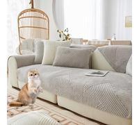 HLTQL Housse De Canapé 3 4 2 1 Place avec MéRidienne，Housse Canape Velours，Housse pour Canapé Relax，Protege Canape Griffe Chat/Chien(1grey2,90x90cm)