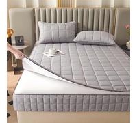 HLTQL Housse Integrale Matelas Fermeture Eclair ProtèGe Matelas 180 X 200 RéNove Matelas Integral Fermeture éClair(#Grey,180x200+15cm)