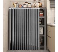 HLTQL Machine à Laver,Rideau Anti-poussière,Rideaux d'armoire,Rideau Anti-poussière pour casier,Rideaux D'Armoire pour éTagèRes,avec Rail De Guidage,pour Machine à Laver(3,W*H/80 * 120cm)