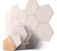 HLTQL Panneau Acoustique 12 Pièces Autocollants,Panneaux Muraux 3D,Panneau Mural Decoratif Adhesif,Wall Panel,Stickers Muraux en Feutre,30x26cm(*19)