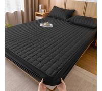 HLTQL Protege Matela 180x200cm, Drap-Housse Matelassé éPais en Coton De Couleur Unie, Draps De Lit Anti-DéRapants pour Chambre D'HôTel(#2,120x200cm)