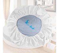 HLTQL Protege Matelas Drap-Housse Rond Protège Matelas Imperméable Housse Matelas Protection Matelas Doux Drap-Housse en Élastique Respirant(A,Diameter220cm)