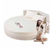 HLTQL Protege Matelas Drap-Housse Rond Protège Matelas Imperméable Housse Matelas Protection Matelas Doux Drap-Housse en Élastique Respirant(B,Diameter210cm)