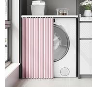 HLTQL Rideau Meuble Cuisine Bas sans Percage Meuble Rideau Placard Buanderie Rideau Cuisine Coulissant Rideau sous Evier Cuisine(s1,W90cm|H60cm)