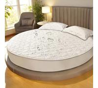 HLTQL Ronds Protege Matelas Drap Housse Matelas éPais Protege Sommier éTanche Doux Et Facile à Nettoyer(#1,100cm)