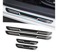HLTTXS Protection Seuil de Porte de Voiture pour Seat Ibiza 6L 6J 6P Leon FR 5F, Plaque de Seuil Protecteurs Autocollant Voiture Film Adhésif, Inoxydable,D/Carbon Fibre