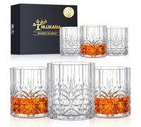 Hlukana Lot de 6 verres à whisky incassables en plastique Tritan de 414 ml, verres à l'ancienne pour scotch, cocktail, rhum, bourbon, vodka, liqueur, cadeaux uniques pour homme, réutilisables,