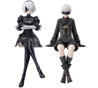 HLUONGTN Automata 2B & A2 & 9S Yorha Figure Noodle Stopper No.2 Type B/Type A/No.9 Type S Game Anime Actfigure Pvc Modèle Assis/2B & 9S/15Cm