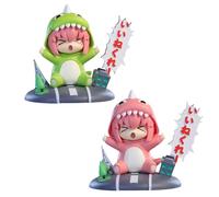 HLUONGTN Bocchi The Rock Figure Goto Hitori Anime Figure Cute Dinosaur Costume Anime Model Statue/Pink+Green