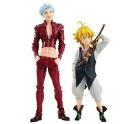HLUONGTN Figurine D'Anime,Les Sept Péchés Capitaux Figurine D'Anime King/Ban/Meliodas Figurine D'Actmodèle Pvc Personnages Statue Collection/Ban And Meliodas/15Cm