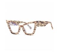 HLVDLSNI Mode coloré chat oeil lunettes cadre for femmes nouveau clair Anti-lumière bleue optique lunettes femme surdimensionné TR90 Spectacle(Leopard)