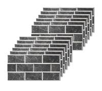 HLWDXno1 Stickers muraux en vinyle noirs pour carrelage imitation brique pour salle de bain et cuisine - Résistants à l'eau - Autocollants muraux autoadhésifs - Pour crédence et décoration de salon