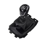 HLWXMDZ Housse Levier Vitesse Voiture pour F&ord pour Ecosport 2013 2014 2015 2016 2017 2018 Pommeau De Levier De Vitesse Manuel avec Soufflet en Cuir Noir(5 Speed)
