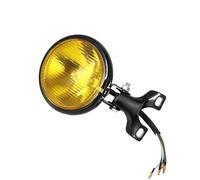 HLWXMDZ pour Yamaha Phare Avant Rond De Moto avec Support Phare Avant Rond De Moto(Black Yellow Lens)
