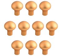 HLXDECO Lot de 10 poignées d'armoire contemporaines en forme de champignon - 25 mm de diamètre x 30 mm de hauteur - Poignées de tiroir en alliage durable pour commode, armoire, placard (doré mat)