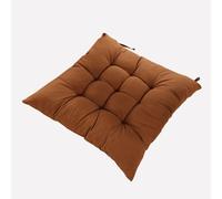 HLXHG Lot de 2 Coussins d'assise 50 x 50 cm, Coussins de Chaise Confortables antidérapants avec Attaches pour intérieur et extérieur, chaises de Jardin, chaises de Salle à Manger,Orange,40cm