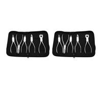 Hlxnyami 10Pcs Optique en Acier Inoxydable Oeil Optique Opticien Lunettes Cadre RéParation Optique Pince Outils Kit avec Sac Pochette Noir